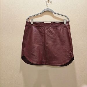 NWT BB Dakota Wine Color Leather Mini Skirt Size 4
